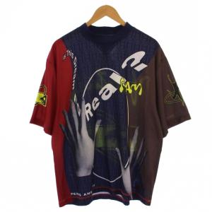 Tシャツ カットソー 半袖 モックネック 総柄 M マルチカラー /BM