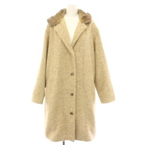 ミドルコート アウター フード アルパカ 42 ベージュ 茶 ブラウン /YT