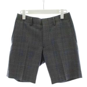 AD2007 ショートパンツ ハーフパンツ チェック柄 ウール S グレー JA-P003 /AN69