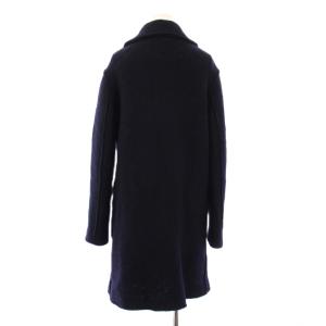 BLUGIRL BLUMARINE ステンカラーコート アウター ロング丈 ウール ワンカラー ストレッチ I38 紺 ネイビー /BB