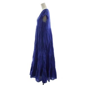 Merlette for TOMORROWLAND ワンピース ミモレ ロング Vネック 半袖 XS 紫 パープル 3110300087