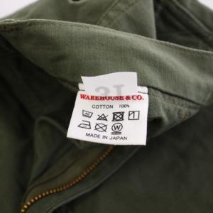 WAREHOUSE DENIME スラックスパンツ ストレート ジップフライ ワンカラー W30 カーキ /BB
