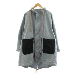 コート ロング丈 フード ロゴ F グレー /AN8