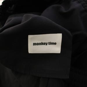 MONKEY TIME カーゴパンツ タック ジップフライ ワンカラー M 黒 ブラック /BB