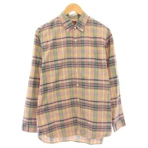 JOHN GLUCKOW ボタンダウンシャツ カジュアル 長袖 レギュラーカラー チェック柄 総柄 38