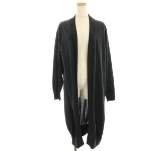 ロングカーディガン ニット 長袖 1 紺 ネイビー /HN