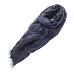 ストール マフラー フリンジ 薄手 紺 ネイビー /YT