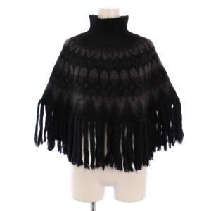 MOHAIR NORDIC CAPE ケープ ニットポンチョ モヘヤ ウール アルパカ 1 黒 BN-22FL-051