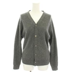 コムコム ニットカーディガン Vネック 長袖 ローゲージ S グレー W15N013 /YT