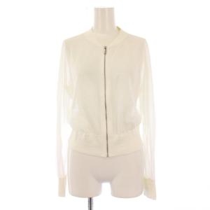 24SS Airy Cotton Sheer Bombe ニットカーディガン ジップアップ シアー シースルー