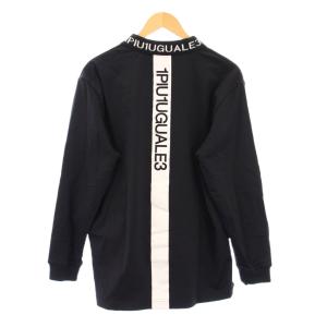 GOLF ゴルフウェア ポロシャツ 長袖 レギュラーカラー ハーフボタン ストレッチ ロゴ VI 黒 ブラック