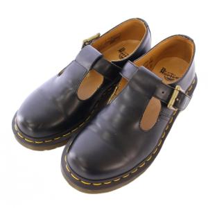 POLLEY ポリー Tバーシューズ ローカット 厚底 レザー UK3 黒 ブラック 14852001