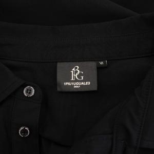 1PIU1UGUALE3 GOLF ゴルフウェア ポロシャツ 半袖 レギュラーカラー ハーフボタン ストレッチ バックプリント VI