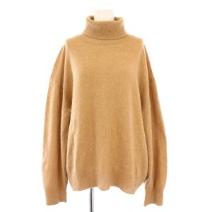 Lovely ラブリーニット セーター 長袖 タートルネック 無地 ワンカラー カシミア F ベージュ