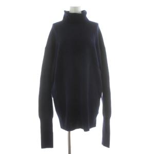 23AW T/N P/O/ リブニット セーター 長袖 タートルネック ウール 紺 ネイビー 23080586504030