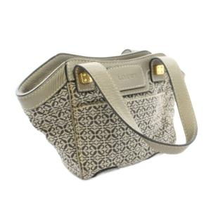 LOEWE ニューロードライン リピートアナグラム ハンドバッグ グレー
