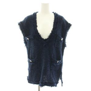 DoCLASSE Do CLASSE セットアップ 上下 ニットベスト プルオーバー M スカート ロング フレア イージー ウエストゴム フリンジ