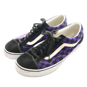 チェッカーボードスニーカー チェック柄 US10H 28cm 黒 ブラック 紫 パープル /SS OS