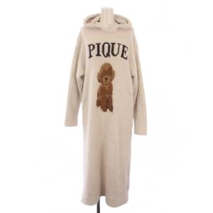 ルームウェア パジャマ トイプードルJQDワンピース ロング 長袖 フード F アイボリー PWNO225070