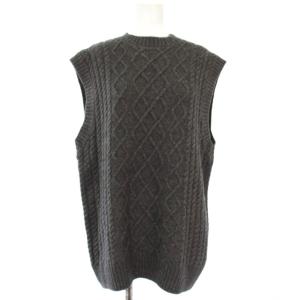 ベスト ケーブルニット カシミヤ混 グレー 1518-199-0623 /TK