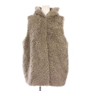 プードルフードジレ ベスト フェイクファー ショート丈 ワンカラー F グレー YR2225-132AW-3