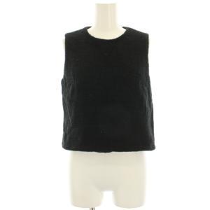 22SS Tweed Cropped ブラウス ベスト ツイード ショート丈 黒 ブラック 22051500804010