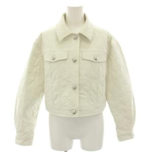 ハートキルティングショートジャケット 中綿ジャケット アウター 38 白 ホワイト 0205-650-233