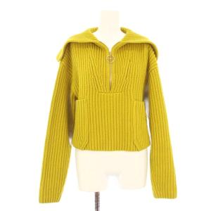 セーラーカラーハーフジップリブニット セーター 長袖 XS 黄色 22A-KN090-8055 /TK