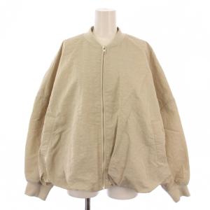 24AW タック&ギャザーバルーンシルエットMA1 ブルゾン 中綿ジャケット ジップアップ F ベージュ