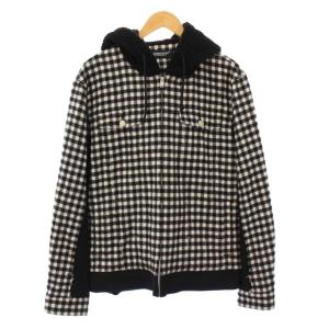 23AW ギンガムウールモッサ後切替フード付Gジャン 4