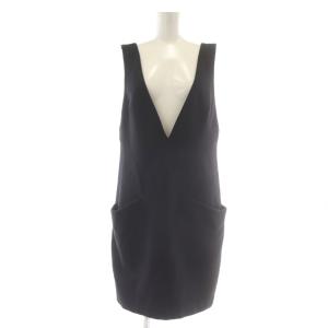 ワンピース ジャンパースカート 40 ノースリーブ ひざ丈  黒 ブラック Vネック RHEAJ-35490