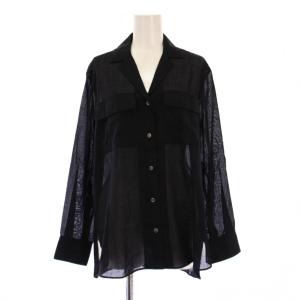 23SS AIRY SHIRTING NOTCH SHIRT シャツ ブラウス 長袖 オープンカラー シアー