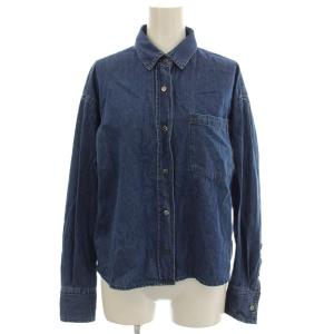 24SS ライトダンガリー クロップドシャツ デニム シャツ ブラウス 長袖 38 インディゴ BLWOCS0216
