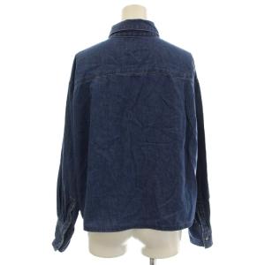 23区 24SS ライトダンガリー クロップドシャツ デニム シャツ ブラウス 長袖 38 インディゴ BLWOCS0216