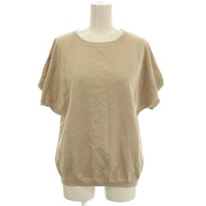 25SS レーヨンポリエステルストレッチ 半袖 ラメニット カットソー 38 ベージュ KRWOGM6655