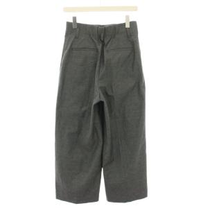 23区 24SS コットンリネンオックスストレッチワイドパンツ イージーパンツ ジップフライ 麻 リネン混 38