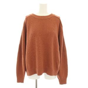 25SS コットンリネンリリーニットセーター クルーネック 長袖 麻 リネン混 茶 ブラウン 25080220732010