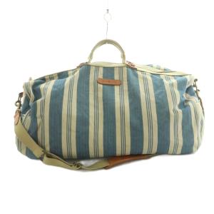 2WAY ボストンバッグ ショルダーバッグ ストライプ柄 ライトブルー 水色 アイボリー /MI ユニセックス