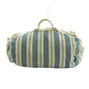 RALPH LAUREN 2WAY ボストンバッグ ショルダーバッグ ストライプ柄 ライトブルー 水色 アイボリー /MI ユニセックス