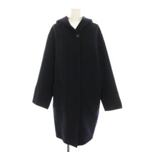 21AW スーパー160ダブルフェイス フードコート アウター ミドル フード 36 紺 ネイビー 21020900032040