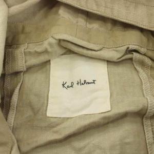 Karl Helmut パーカー フーディ 長袖 ジップアップ L ベージュ パッチワーク 切替 薄手 /KU