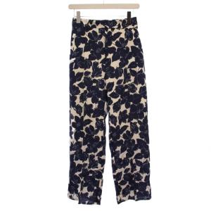 25SS ラインフラワーパンツ ジップフライ 花柄 36 紺 アイボリー 25030900501110
