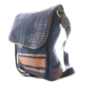 COACH クロスボディメッセンジャーバッグ ショルダー 紺 ネイビー 茶 ブラウン F70627 /SS OS