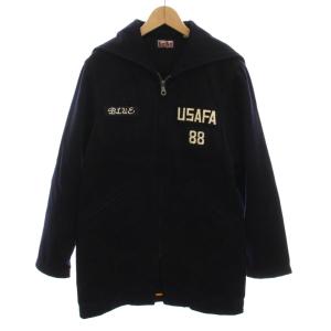 カデットコート パーカー USAF 米空軍 カシミヤ混 ジップアップ 3 紺 黒 /YM
