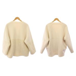 FENNEL ノーカラージャケット ボア フェイクスエード リバーシブル アウター ショート丈 ワンカラー 9 白 ホワイト