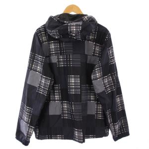 THE NORTH FACE マウンテンパーカー ナイロンジャケット アウター ショート丈 チェック柄 M 紺 ネイビー 黒 ブラック