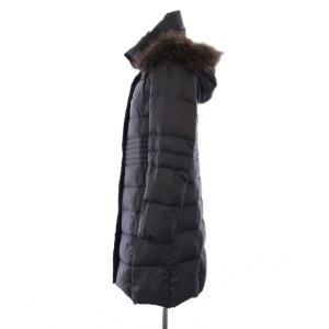 23区 ダウンコート アウター ロング丈 フード ラクーンファー 装飾 32 黒 ブラック /BB