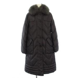 ダウンコート ロング フォックスファー 13 黒 /KH