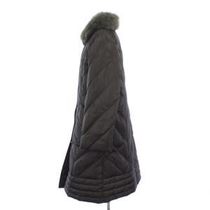 Aquascutum ダウンコート ロング フォックスファー 13 黒 /KH