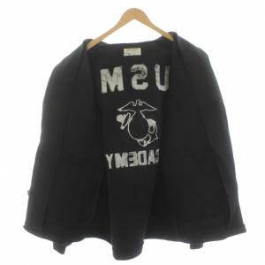 BUZZ RICKSON’S カデットジャケット ミリタリー ジップアップ ロゴ ウール 40 黒 ブラック M3202 /KU